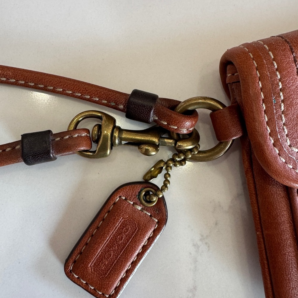 Coach 65th anniversary Leather Wristlet Clutch in Saddle Brown / Gigi - Picture 7 of 7